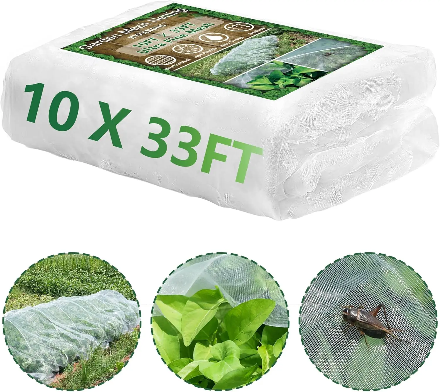 

Ultra Fine Garden Mesh Netting 10x33ft Pest Barrier, White Plant Covers for Outdoor Patio Greenhouse Crop Protection, Insect Bug Bird Netting