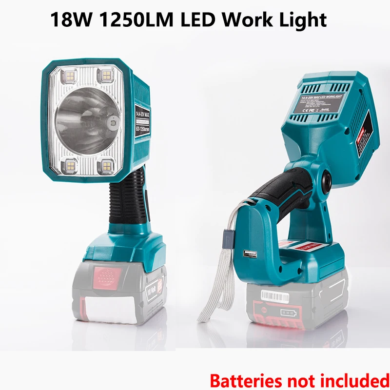 

НОВЫЙ для Bosch 18 В литиевая батарея 1250LM светодиодный рабочий фонарь 18 Вт для кемпинга, ремонта автомобилей, аварийное освещение и рабочее освещение
