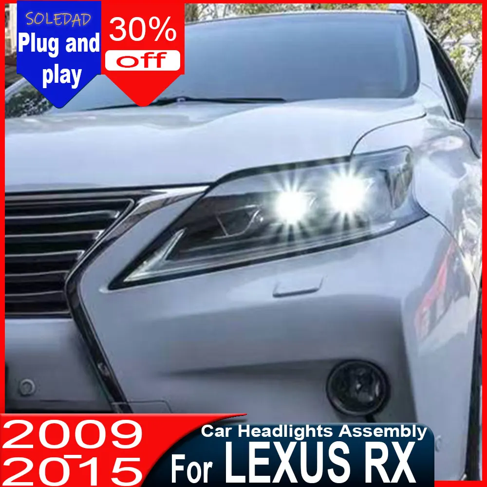 

Светодиодные фары для Lexus RX 2009-2015 RX270 RX300 RX350 RX400: Обновленные автомобильные LED-фары с динамическими ДХО и сигналами поворота в сборе