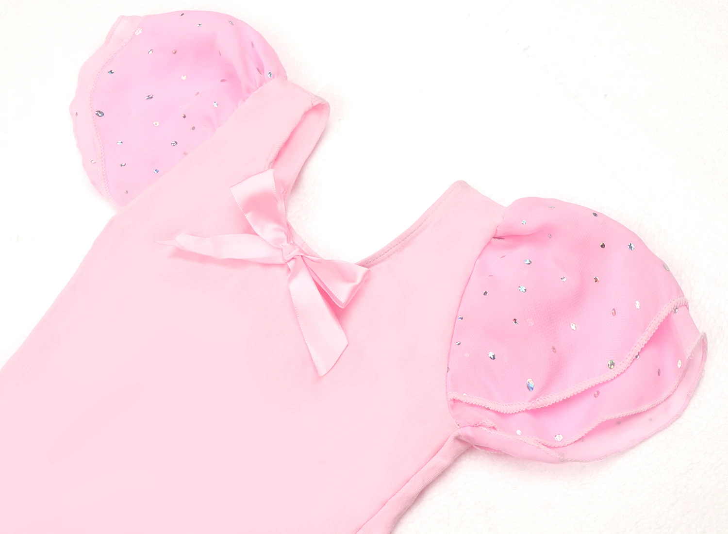 Glitzer-Trikots für Mädchen für Ballett, Tanzkleid mit Tutu-Rock, Rüschenärmel, Ballett-Trikot, Performance-Kleidung – Detail 8