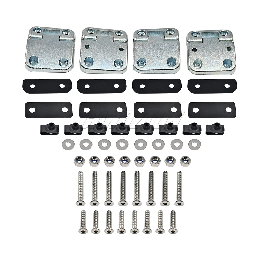 1 Satz neue, robuste Vordertürscharniere mit Edelstahl-Mutter- und Bolzen-Kit DA1070W LRC1072 für Land Rover Defender Autozubehör – Detail 3