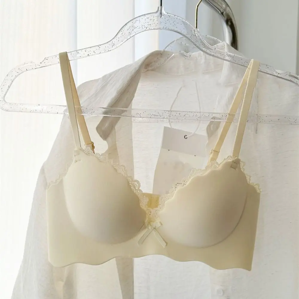 Comfortabele push-up draadloze diepe V-bh anti-verslapping lingerie kanten strik bh verstelbaar schokbestendig dames ondergoed cadeau