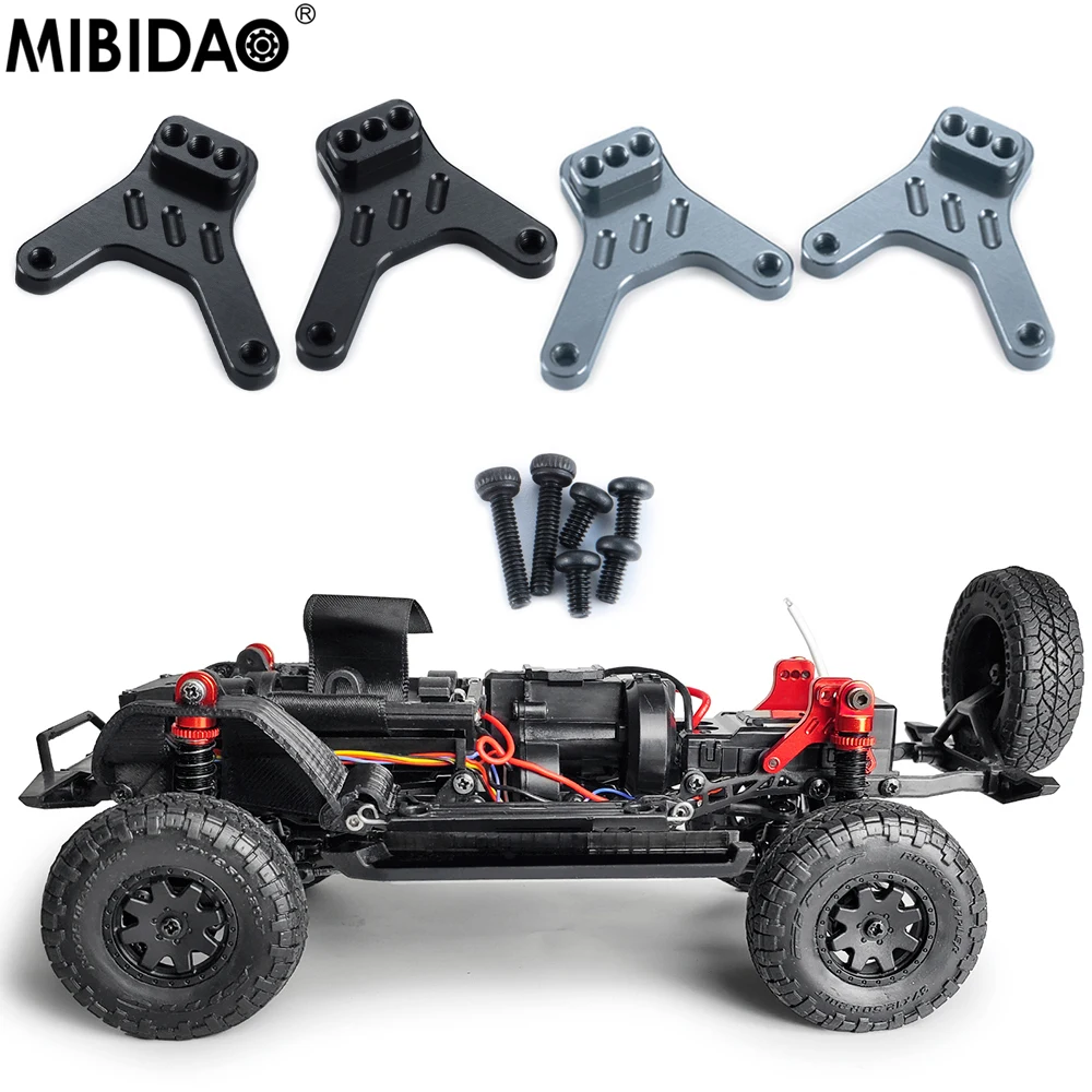 MIBIDAO 2Pcs Rear Shock Mount Damper Towers Stand For Kyosho Mini-Z 4X4 1/18 Jimny 1/24 Jeep Wrangler Rubicon Hilux RC Crawler