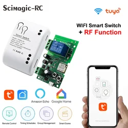 Tuya interruptor inteligente, módulo de relé automação app controle remoto, sem fio wifi interruptor de porta aberta rf 433 trabalho com alexa google casa