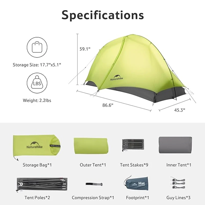 Naturehike التخييم خيمة ستار تريل EXT خفيفة 10D النايلون 1 شخص خيمة المشي لمسافات طويلة الظهر خيمة مقاومة للماء 3 مواسم