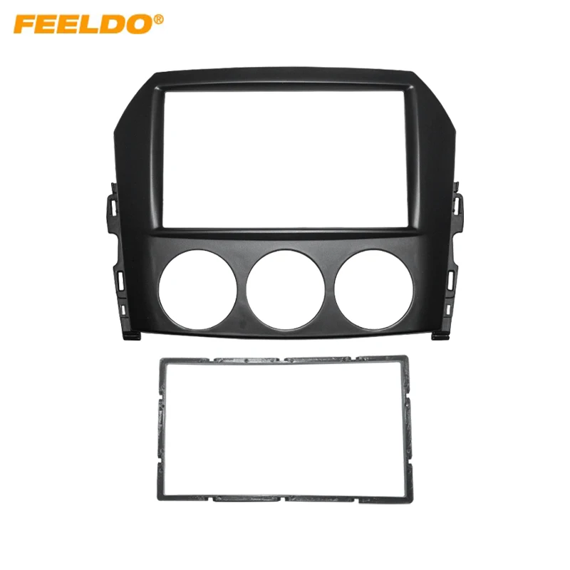 FEELDO 2DIN Car Audio Radio Fascia Frame For Mazda MX-5 Miata 2005+ Head Units Stereo Plate Trim Panel Dash Mount Kit #HQ5006