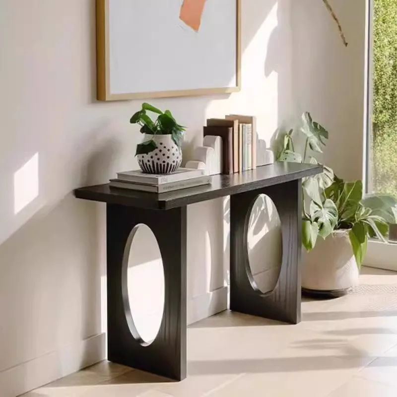 Nordic Entrance Platform Entrance Table Wabi Sansi Wind Retro Solid Wood Bar Case Aisle Corridor End View Platform Middle