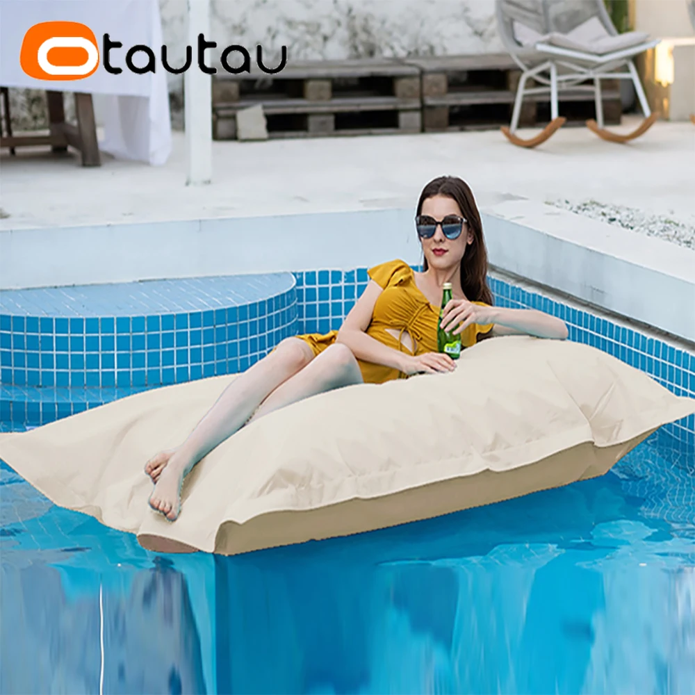 OTAUTAU 6ft Giant Floating Bean Bag Lounger Cover No Filler Outdoor Swimming Pool Pillowsac Garden Beach Beanbag Salon Sac DD034