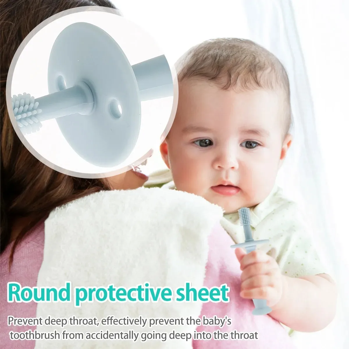 فرشاة أسنان من السيليكون الصالح للأكل للأطفال ، شعيرات ناعمة ، أسنان نظيفة ، دوران درجة ، أدوات تنظيف الأطفال ، هدية تدريب لطيفة ، 1: 1000 #6