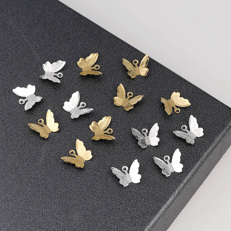 20pcs/Lot 10*13MM Butterfly Charms Metal Copper Pendant for Jewelry Making Findings DIY Earrings Bracelet Necklace Accessories