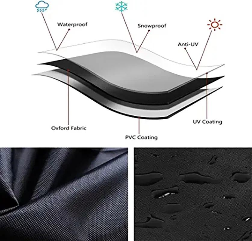 Multi-size Large Rectangular Table Cover Durable Garden Furniture Protective Cover UV Protection Suitable for Outdoor Use