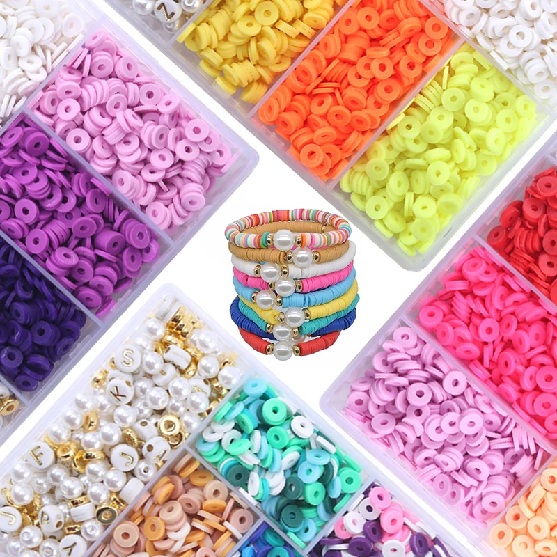 4800 pezzi di perline miste per bracciali che fanno Kit perline acriliche dell\'alfabeto per gioielli che fanno accessori per collane fai da te