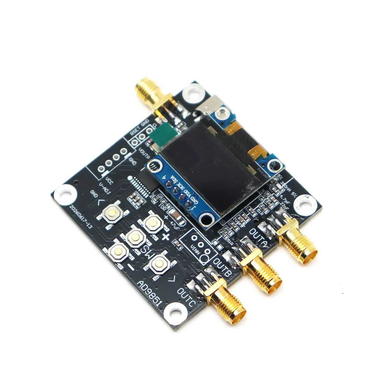DDS RF Signal Generator AD9851 + Si5351 Clock Signal Source Sine Wave Square Wave For Vector Network Antenna Spectrum Analyzer