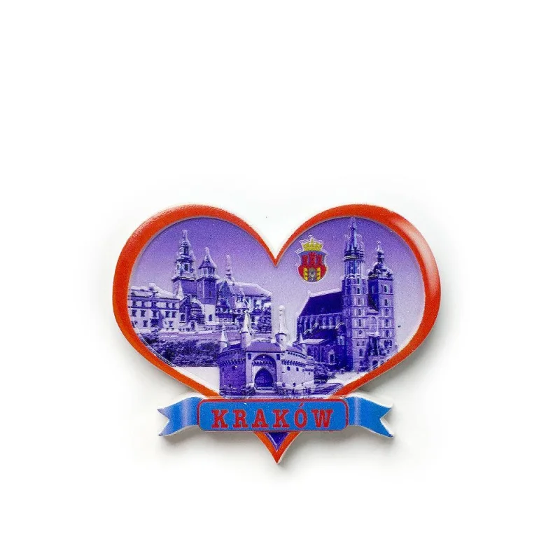 

Poland Krakow Landmark Building Heart-shaped Home3dThree-dimensional travel commemorative decoration magnetic fridge magnet