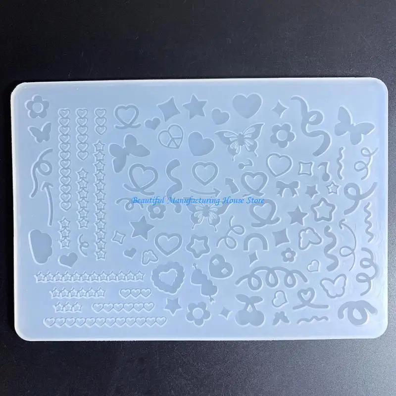 E56A Silicone Epoxy Resin Hollow Mold for Keychain Pendant Jewelry Making