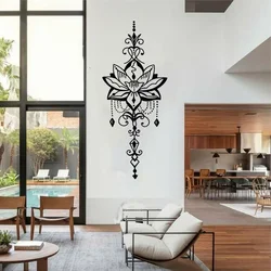 Namaste Lotus Flower Wall Decal Vinyl Large Mandala Lotus Arrow Yoga Studio Wall Sticker Home Living Room Bedroom Decor A281