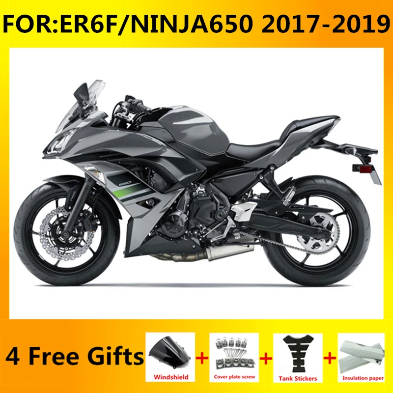 

NEW ABS Motorcycle Fairings kit fit for ER-6F ER6F ninja650 EX 650 NINJA 650 2017 2018 2019 bodywork fairing kit set grey black