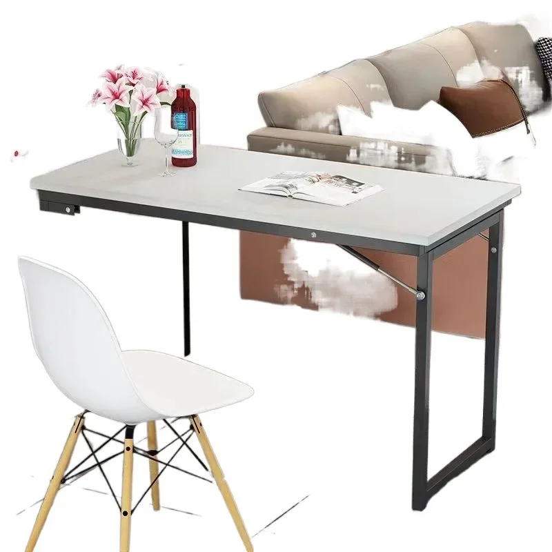 Wall folding table Wall-mounted simple bar table Solid wood desk, hanging wall computer desk