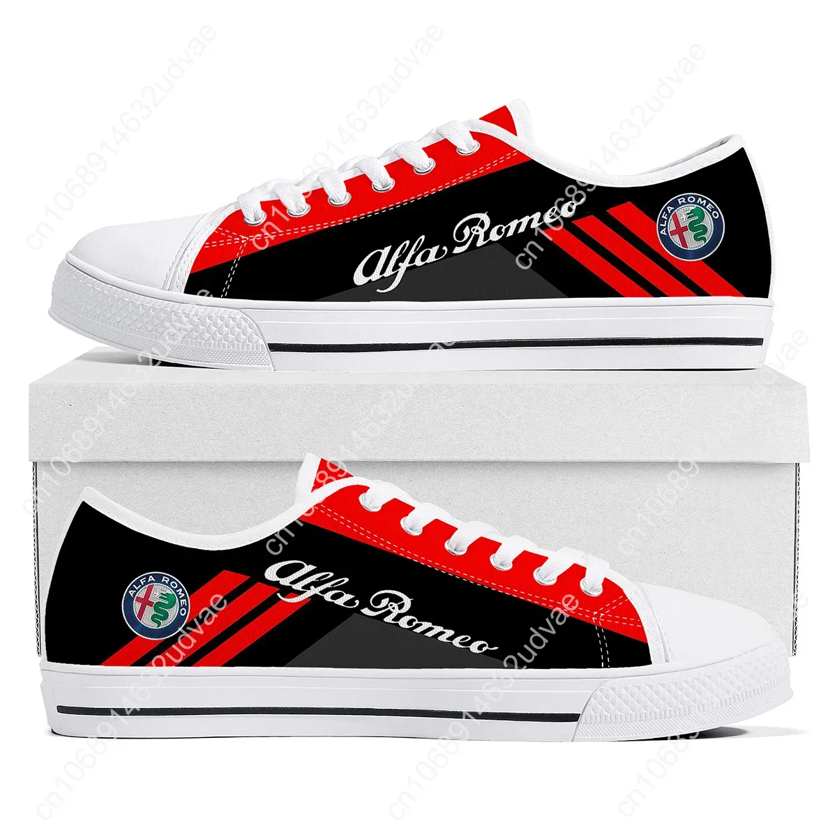 A-Alfa Low Top Sneakers uomo donna adolescente tela di alta qualità R-Romeo scarpe coppia Sneaker Casual scarpe bianche su misura Unisex