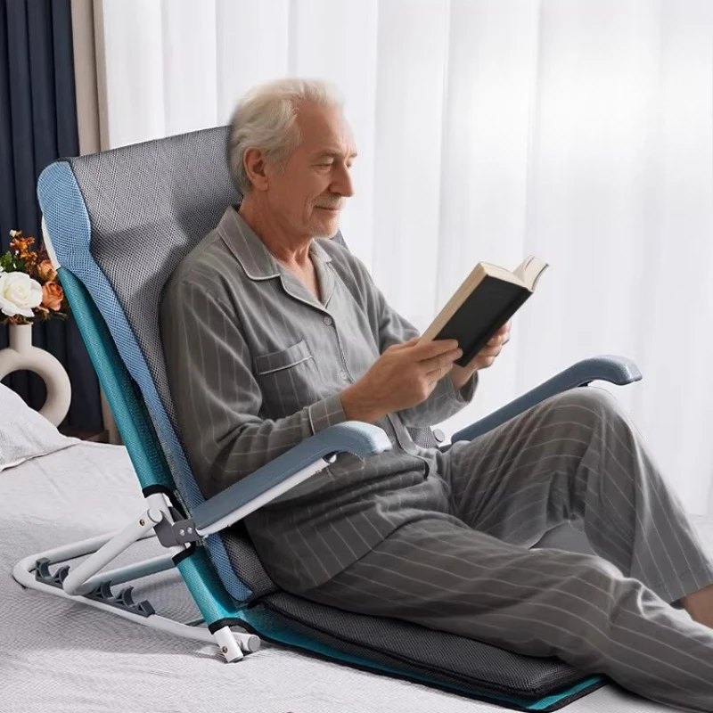 Adjustable Folding Bed Rest Pillow,Slip-Resistant&Breathable Back Support for Elderly,Safe Sitting Aid&Recliner for Bed Patients