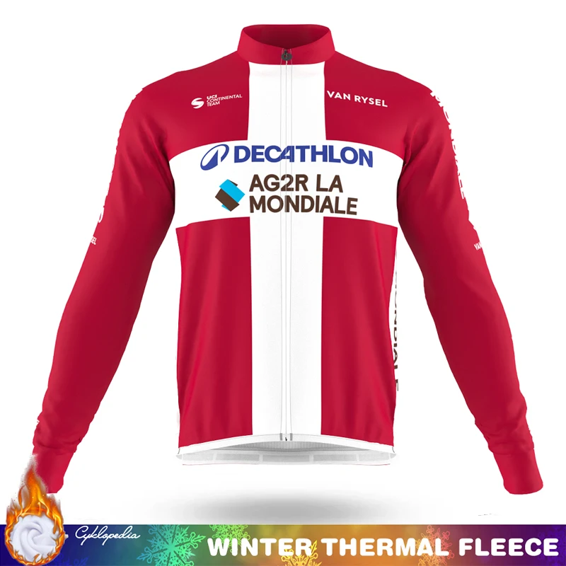 

2026 DECATHLON AG2R LA Winter Thermal Fleece Cycling Jersey Men Road Bicycle Man Clothes Men's Clothing Bike Bikes Mens Outfit