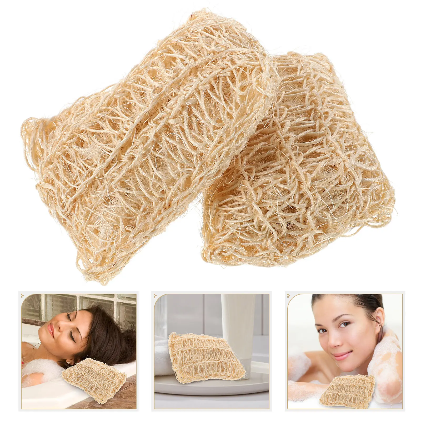 

2Pcs Loofah Bath Ball Exfoliating Body Scrubber Gentle Dead Skin Remover for Sensitive Skin Shower Bath Spa Back Scrubber Soft