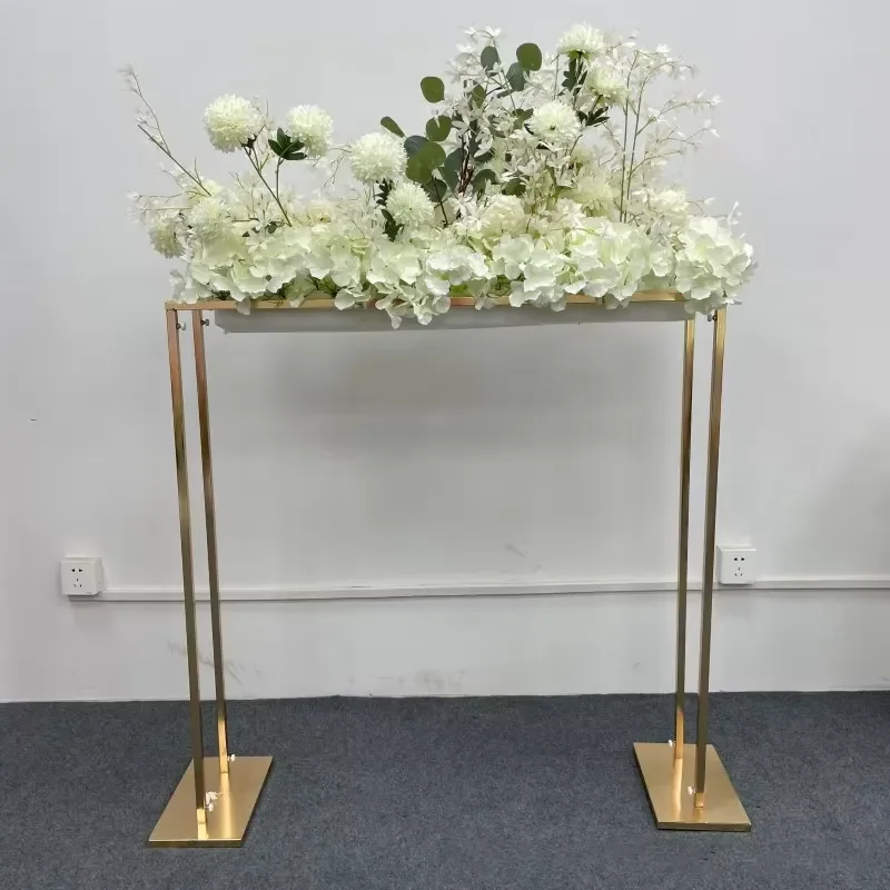 Gold Rectangle Metal Backdrops Flower Rack Table Vases Wedding Centerpiece Halloween Christmas Easter Valentine's Day Event