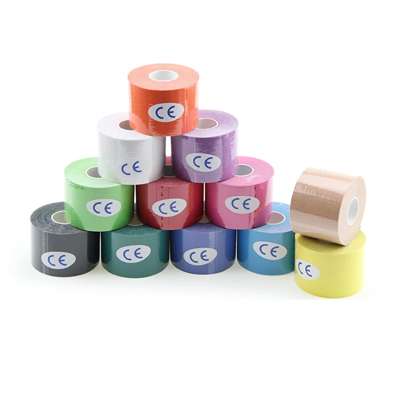 

12 Rolls Cotton Elastic Sports Kinesiology Tape Exercise Muscle Pain Relieve Bandage Knee Wrist Ankle Protector Breathable