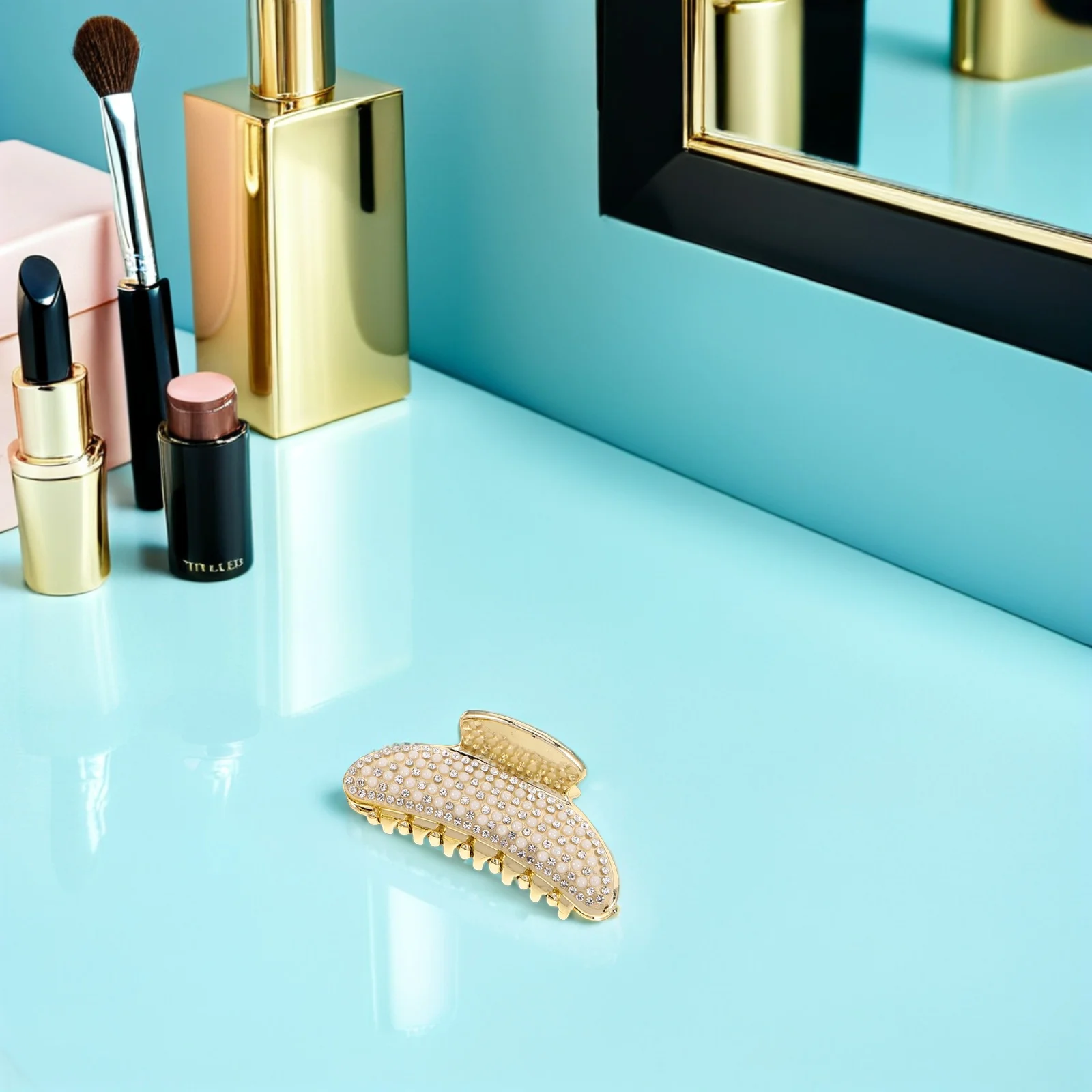 

3 шт. декоративные заколки для волос, большие золотые винтажные заколки со стразами Jumbo, зажим для густых длинных волос, сверкающий зажим для булочек, аксессуар для женщин