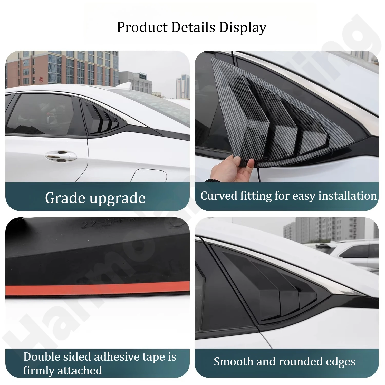 for GAC AION-S Plus‌ 2023~2026 Special louver decorative frame/rear triangle window appearance/appearance accessories view 2