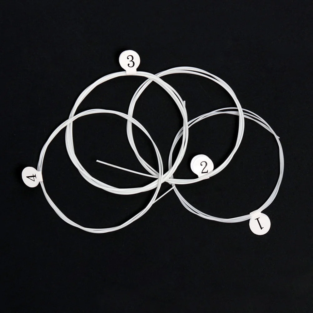 

4 Pcs Ukulele Music Wire Replacement Nylon Strings Ukulele Music Wire Replacement Durable Sweet Tone Clear Sound Instrument