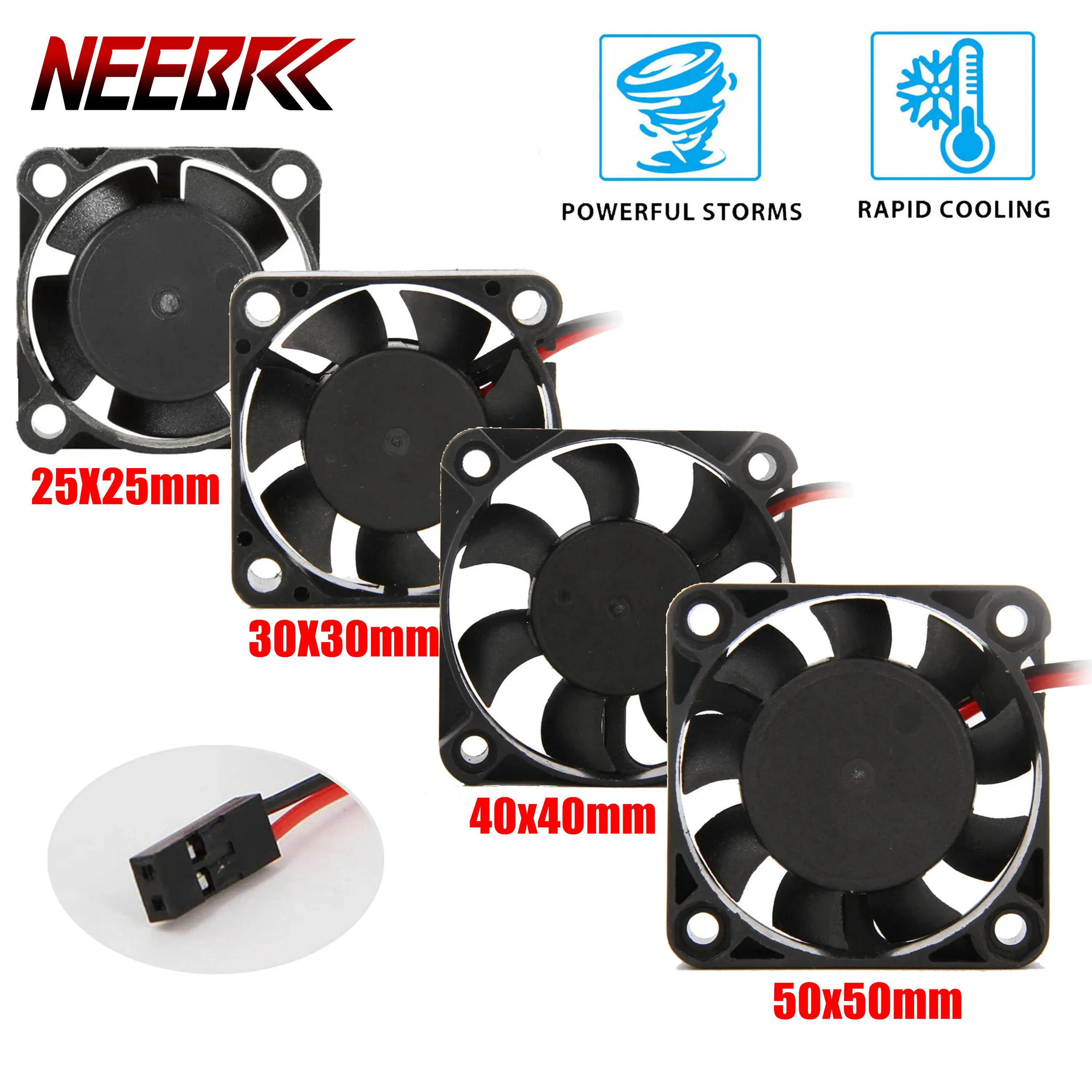 25/30/40/50mm RC Lüfter Kühlkörper 3500-16380RPM Hohe Wind Schnelle 5-12V DC 36/42mm Motor 30/60/120/150A ESC JR Stecker Auto Teil