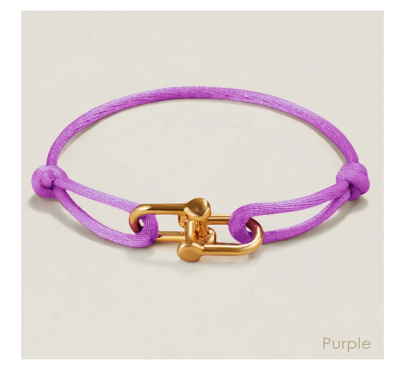 MOONLIGHT Classic Adjustable U-Shape Charm Bracelets for Women High Quality Silk Rope Bracelet Female Jewelry Gifts Wholesale