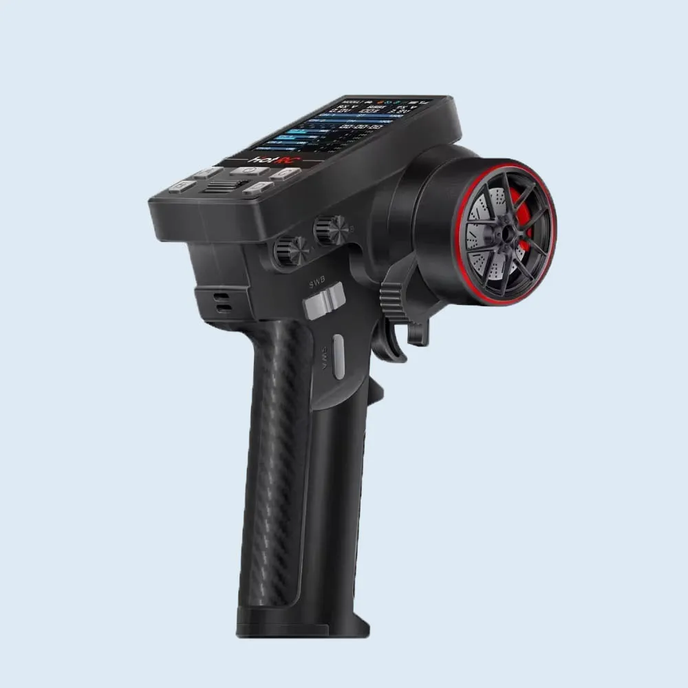 HotRC CT-10B 2.4GHz 10-Channel Remote Controller | Color Screen, 10-CH Receiver Included – For RC Cars, Ships & Tanks