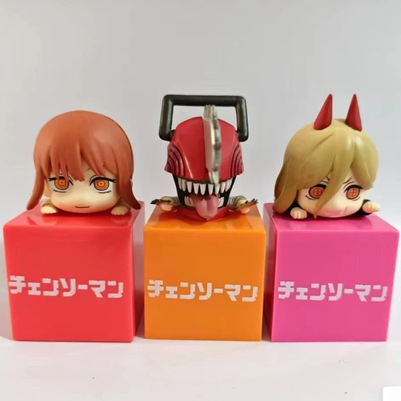 11cm Cartoon Chainsaw Man Plank Figurine Power & Denji Action Figure Kawaii Makima Statue Q Version PVC Toy Ornaments Dolls Gift