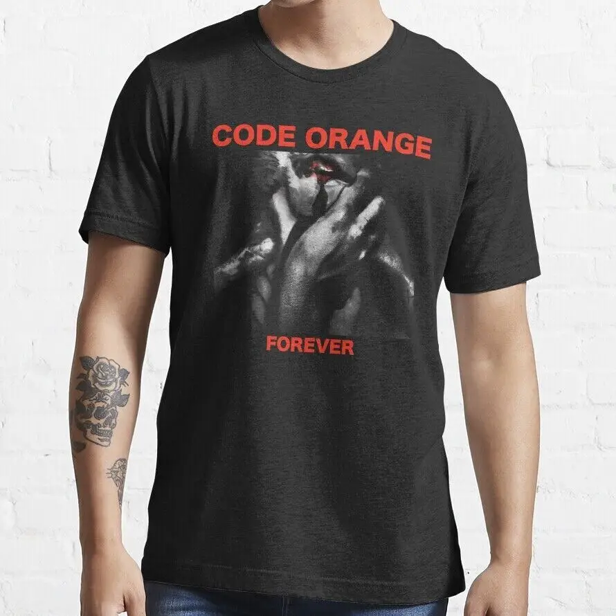 Camiseta Unisex, color naranja, Forever, Metalcore, fuente Roja Americana, negro y blanco, nuevo código