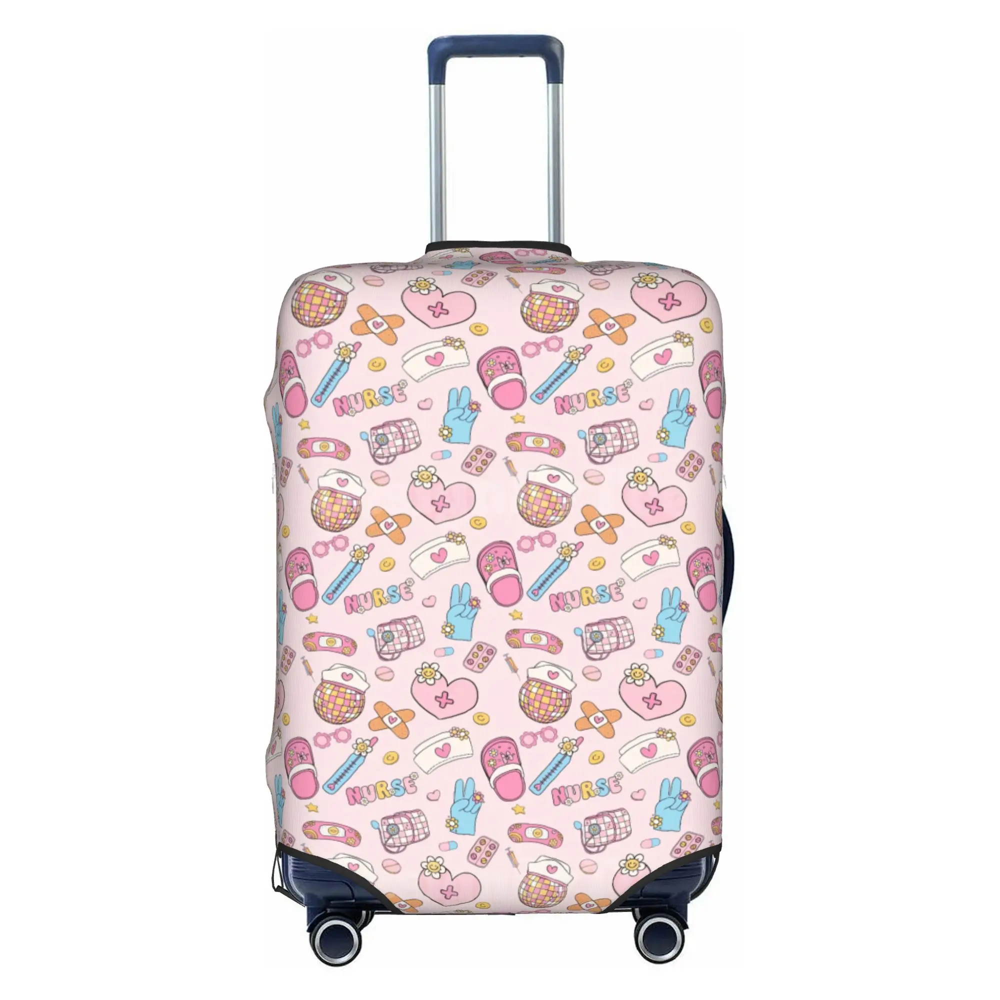 DISCO BALL Nurse And Pills Luggage Cover Protector Cute  Travel Suitcase Protective Cover for 18-32 Inch