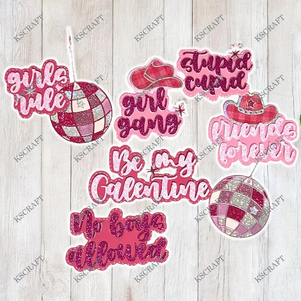KSCRAFT Galentine Sentiments Cutting Dies Stencils for DIY Scrapbooking Decorative Embossing DIY Paper Cards