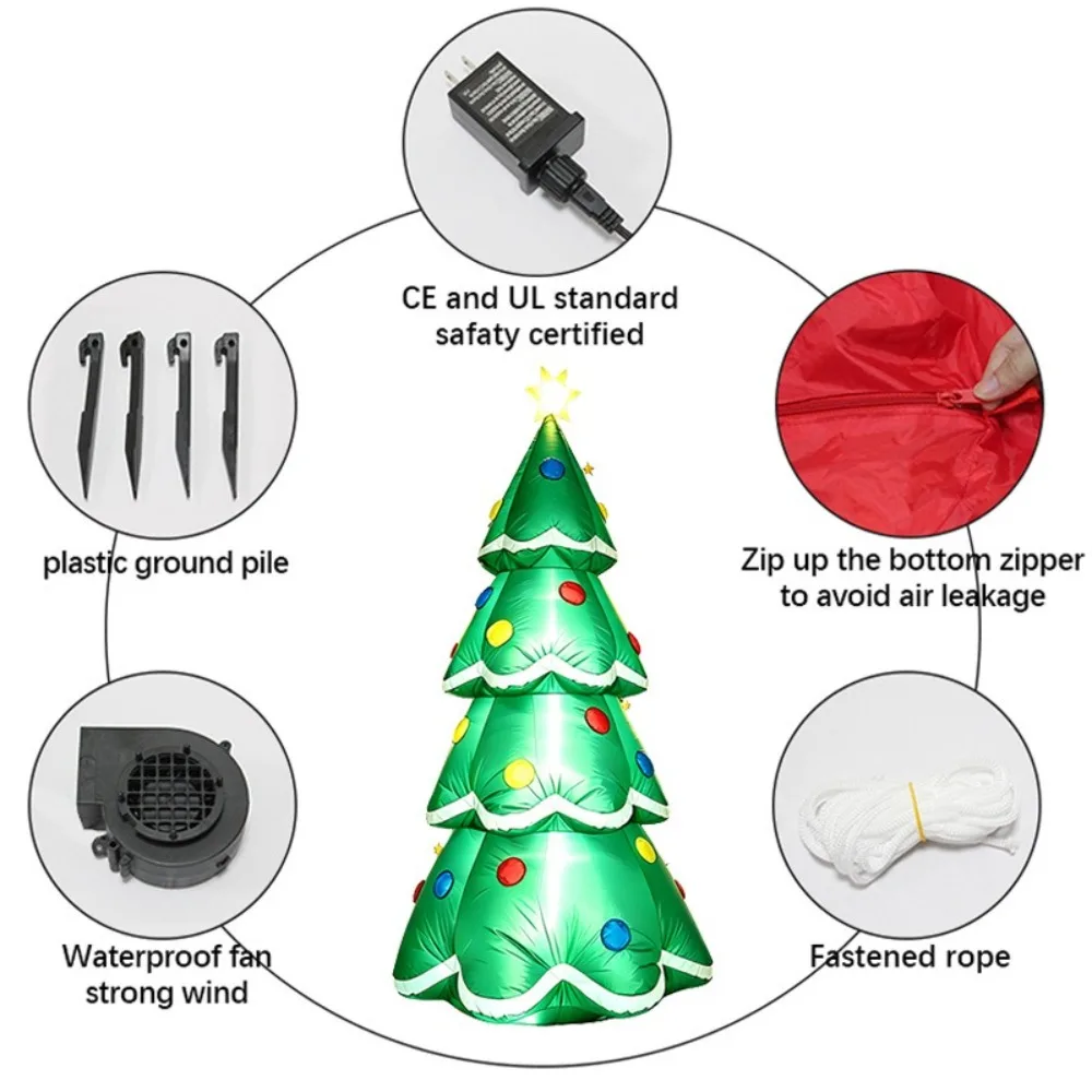 Large Scale 6 Feet/1.8m Christmas Tree Ornament Outdoor Courtyard Atmosphere Decoration Supplies Festival Lawn Venue Layout Prop