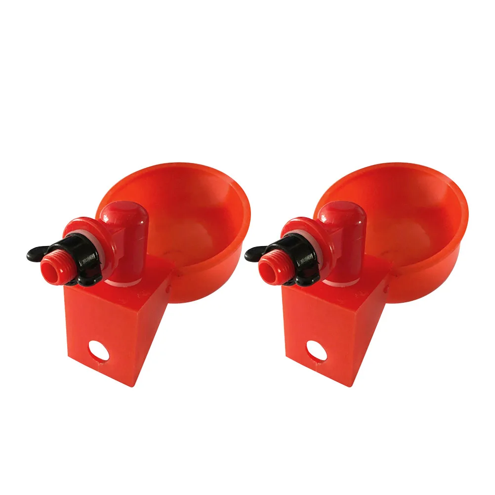 

2 Pcs Automatic Drinking Fountain Water Cup Parakeet Dispenser Pigeon Rabbit Bowl Food Plastic Bird Cage Feeder Dish