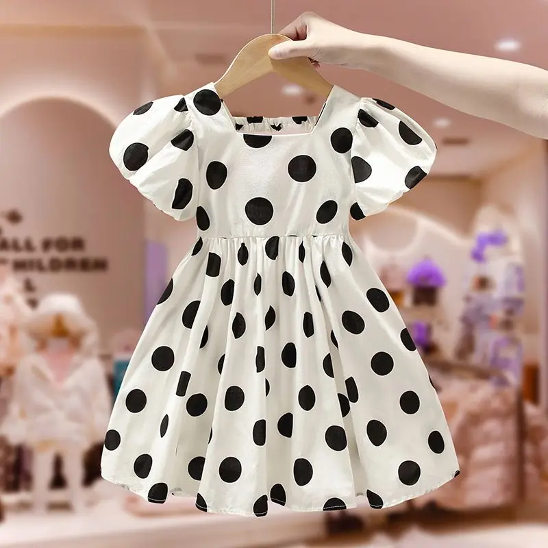 2023 New Korean Fashion Summe Dress for Girl Sports Chic Loose Casual Elegant Aesthetic Vintage Sweet Cute Kawaii Dot Robes