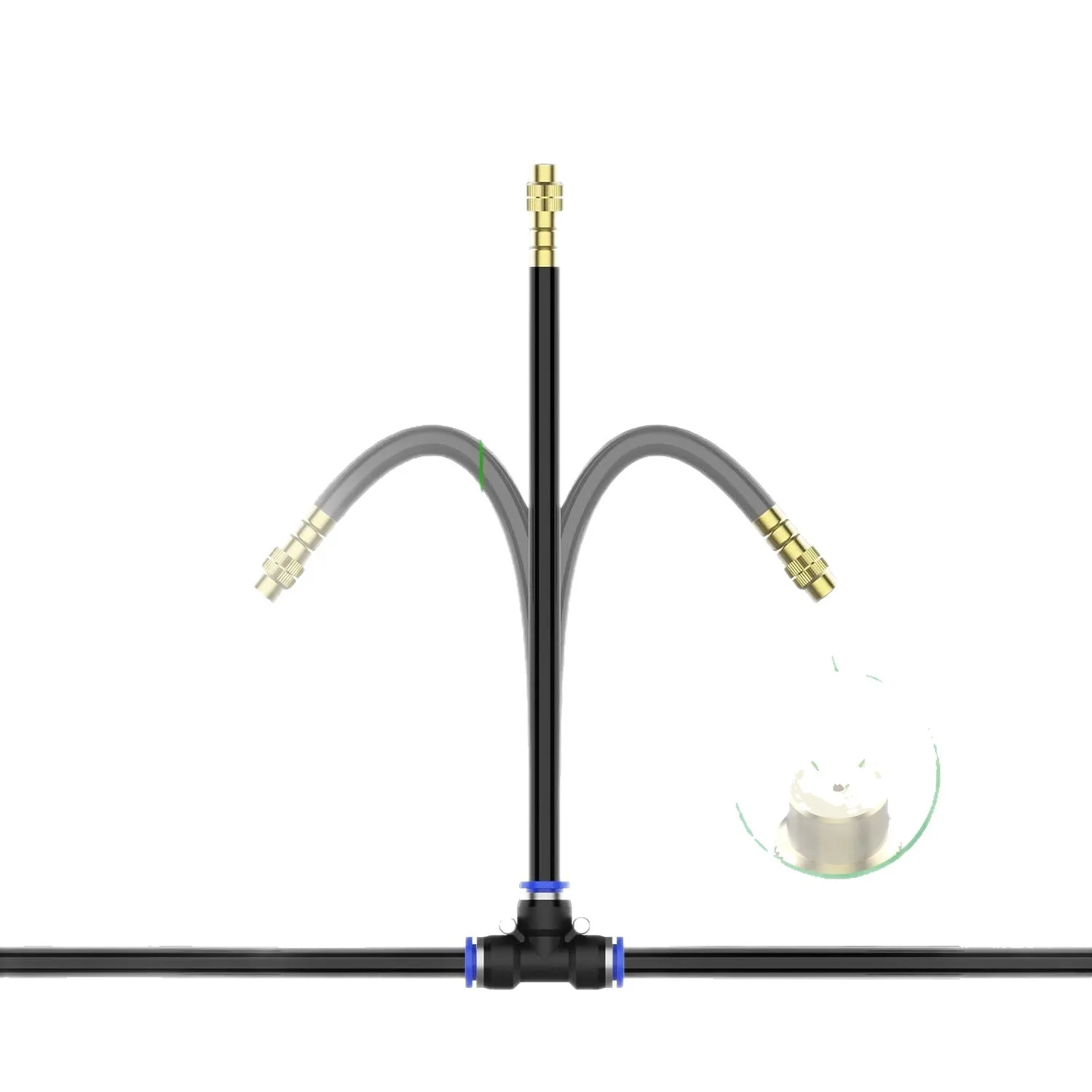 30m 18 Nozzles Adjustable Mist Sprinkler Kit 4 6mm For Garden Greenhouse Irrigation System UV Fogging Tool