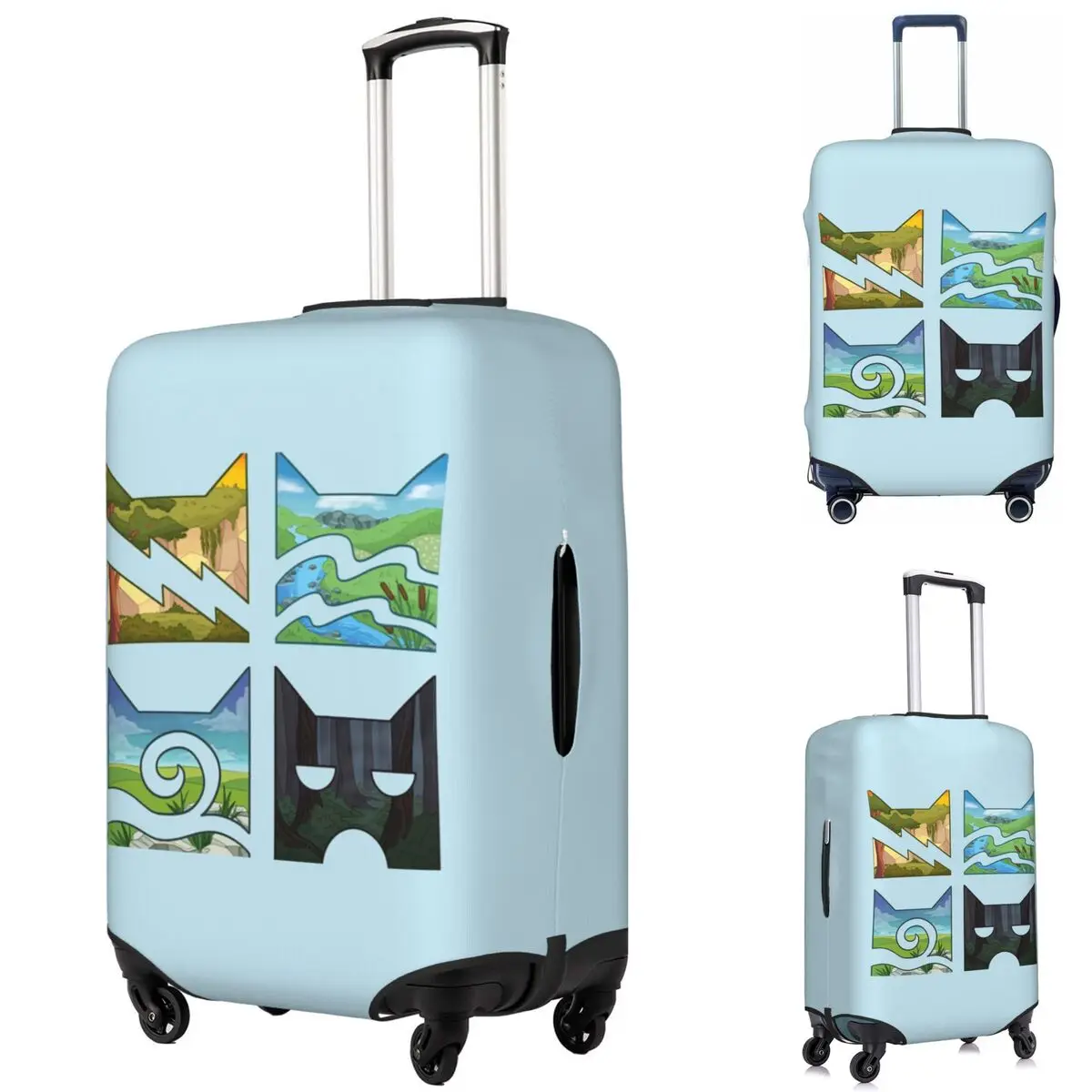 Copertura protettiva per valigia Four Warriors Warrior Cats Coperture protettive elastiche per bagagli da viaggio per 18-32 pollici
