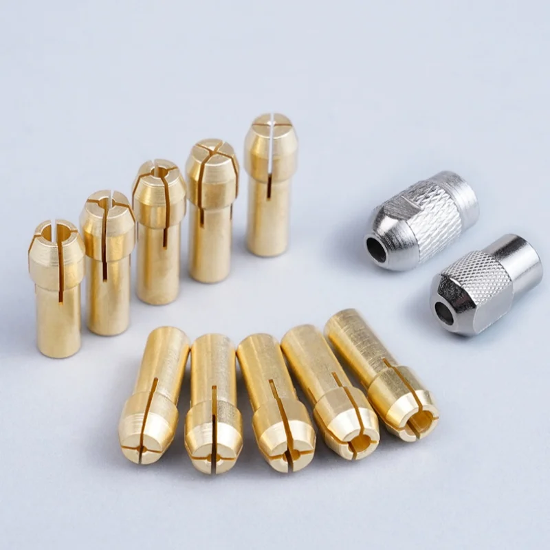 Mini Drill Chucks Adapter Kit 0.5~3.2mm Brass Micro Chuck Electric Grinding Drill Bit Clamp Electric Tool Set 4.2/4.8mm Shank