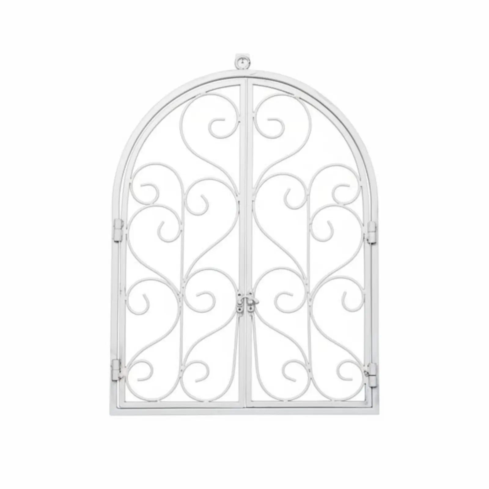 arched-faux-window-frame-iron-art-faux-window-wall-decor-rustic-design-for-patio