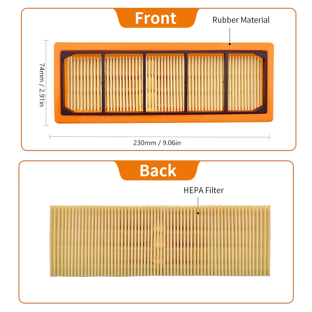 Flat Pleated Filter Replaces Compatible with Karcher SE 2001 SE 3001 SE 5.100 SE 6.100 K 2801 A 2801 Wet and Dry Vacuum Cleaner