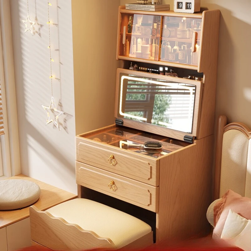 

Головной убор для макияжа с зеркалом и шкафом для ювелирных изделий Туалетный столик для спальни Комод для комнаты Деревянный комод Набор