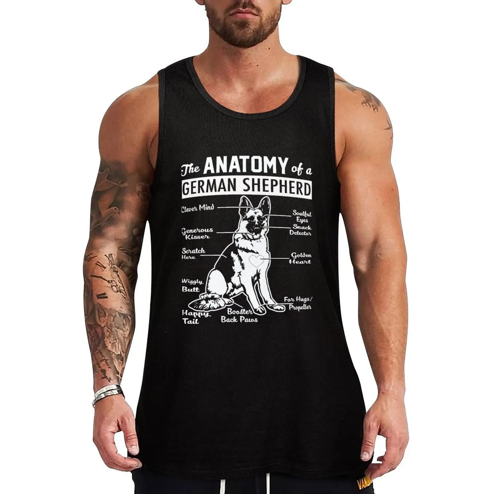 The Anatomy Of A German Shepherd Shirt Tank Top bodybuilding t shirt Male clothes Men's summer clothes 2024