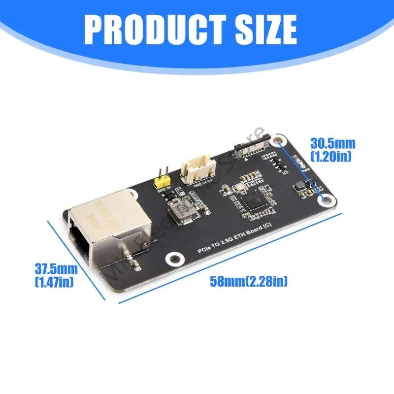 R2LF 2.5G Ethernet Converter for RPi 5 PCIe Slot Power Supply Networking Adapter Plate Board Space Saving Accessories