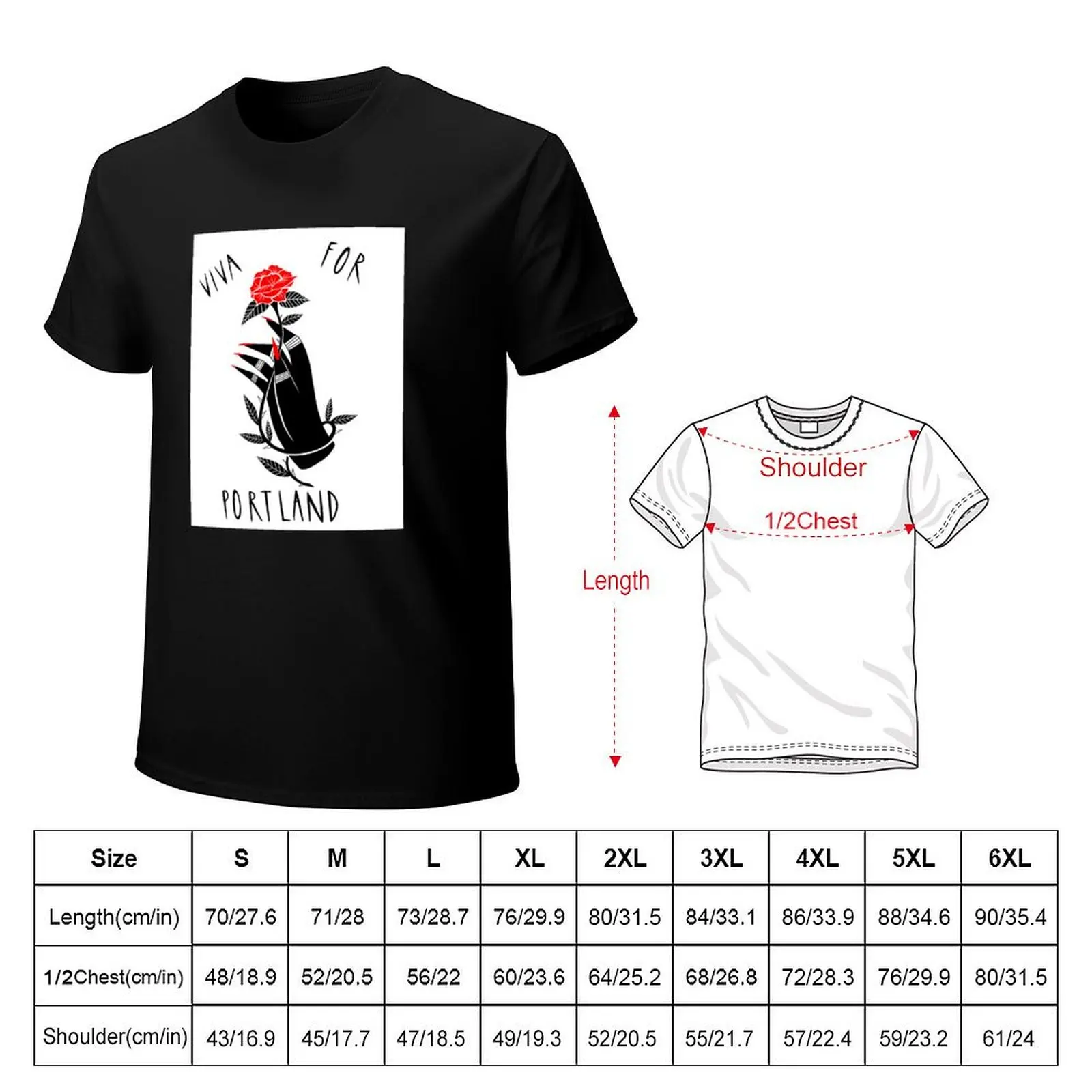 Viva for Portland Rose T-Shirt Holiday Simple Tee Shirt